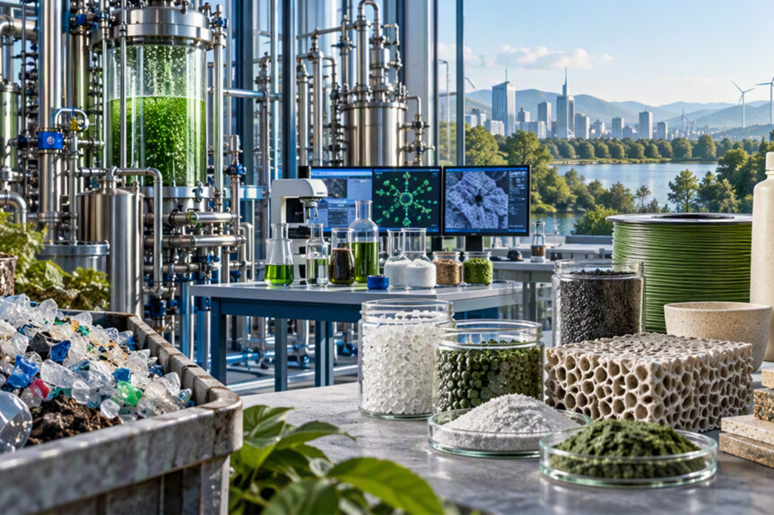Renewable feedstocks used in circular chemical processes
